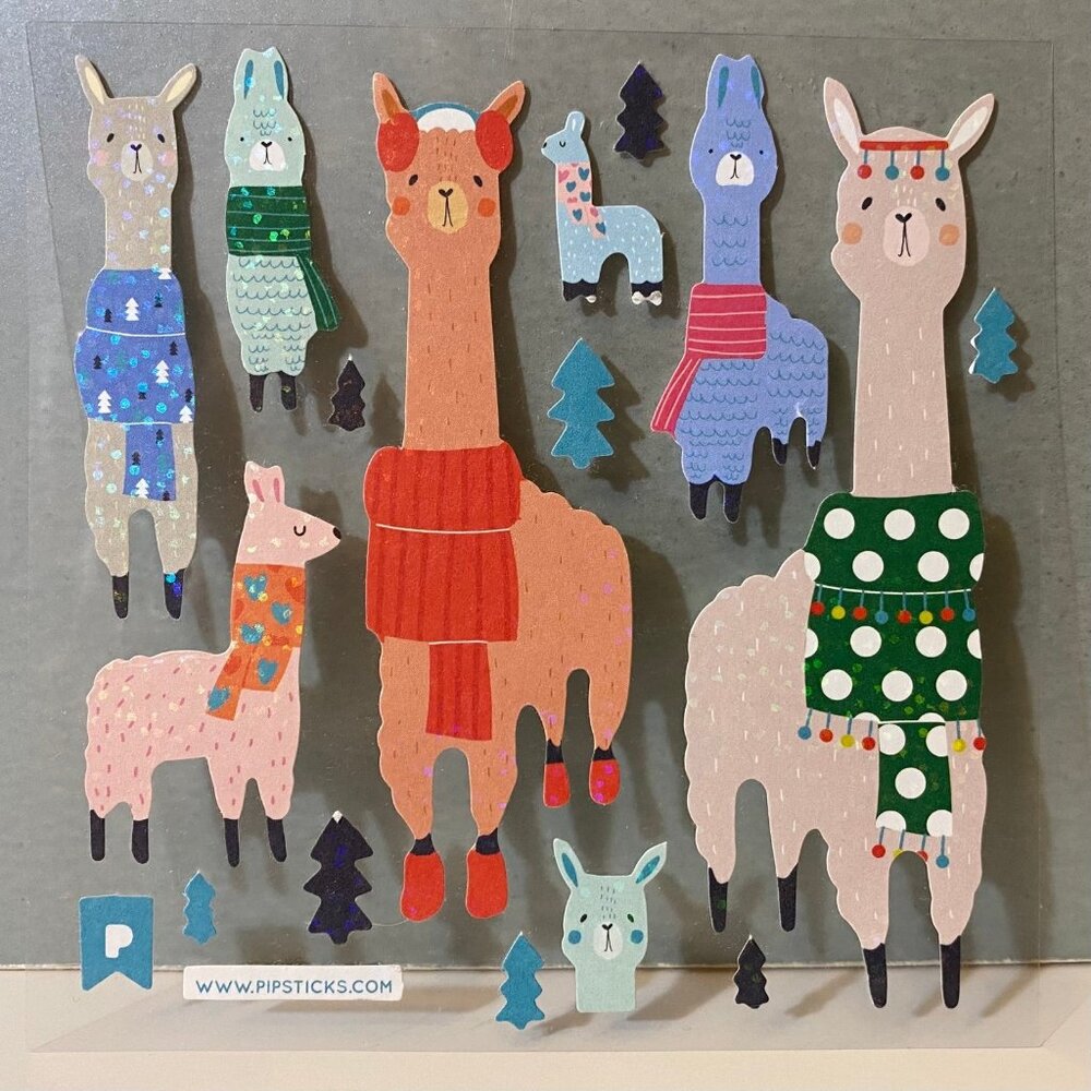 Pipsticks Shimmer Llama Stickers